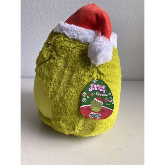 Squishmallows 12" Fuzz-A-Mallows Grinch in Santa Hat Soft Plush Christmas NEW - Picture 3 of 11